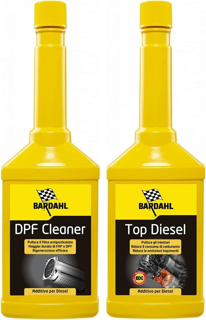 Bardahl - Pack 2X, Additivo per Gasolio Dpf Cleaner + Top Diesel, Pulisce FAP e Iniettori di Auto Diesel, Allunga la Vita del Dpf, Riduce Il Consumo di Carburante e di Emissioni Inquinanti, 2 x 250ml