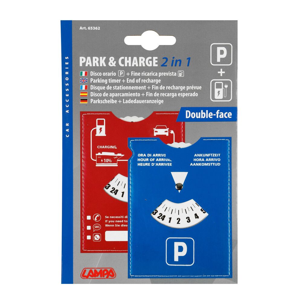 Park &amp; Charge 2 in 1, Disco orario + Fine ricarica prevista