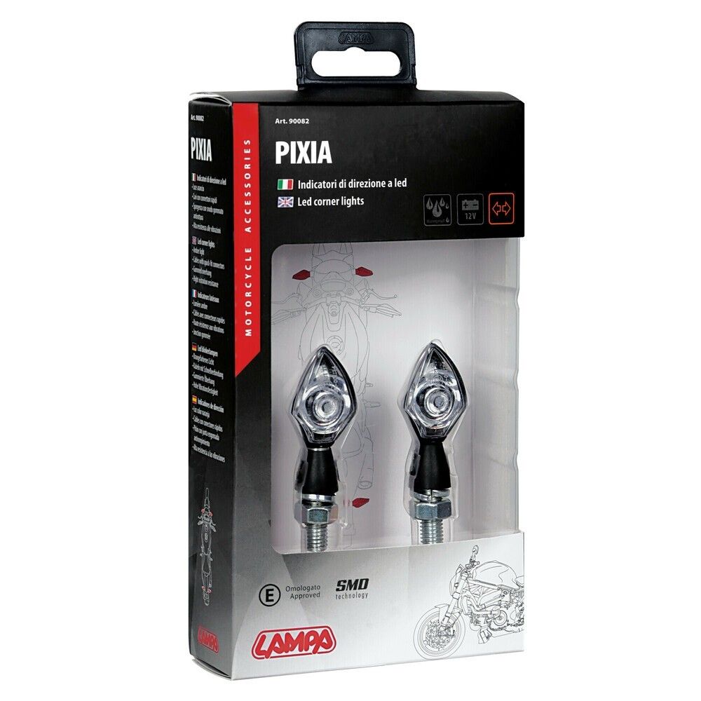 COPPIA FRECCE A LED PER MOTO INDICATORI DI DIREZIONI SCOOTER LENTE BIANCA LAMPA