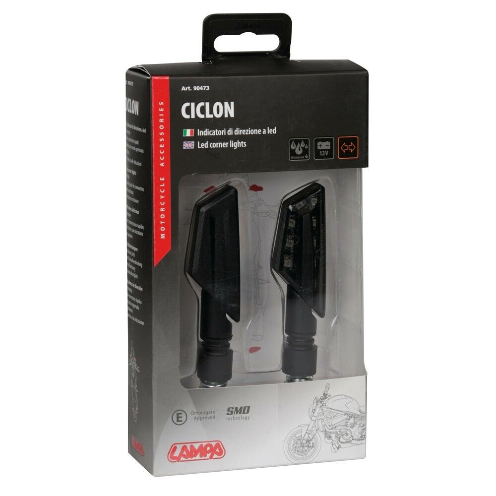 COPPIA FRECCE LED MOTO OMOLOGATE INDICATORI DI DIREZIONE LAMPA 90473 UNIVERSALI