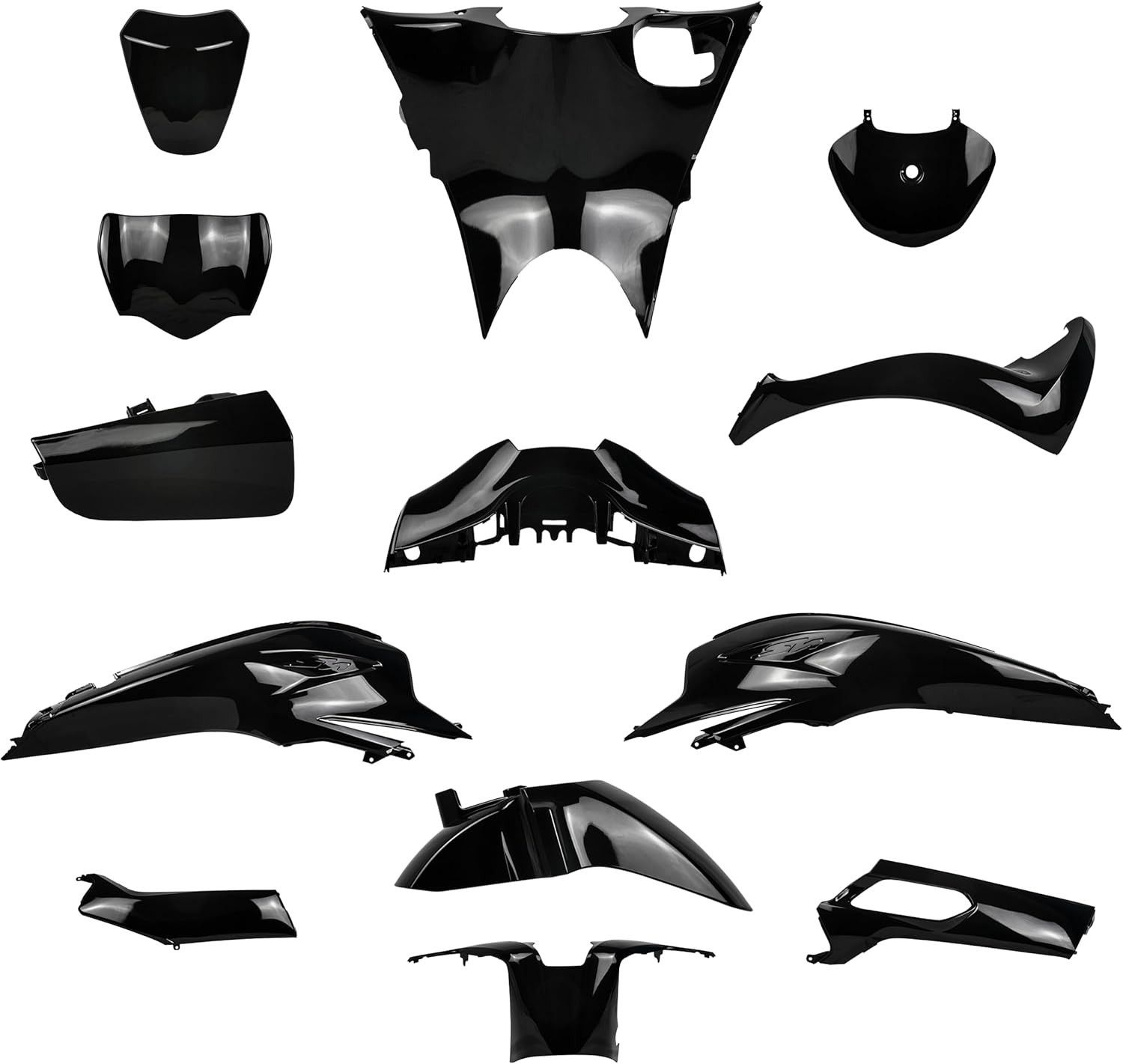 KIT CARENA 13 PEZZI PER HONDA SH125/150CC DAL 2020 AL 2024 NERO LUCIDO