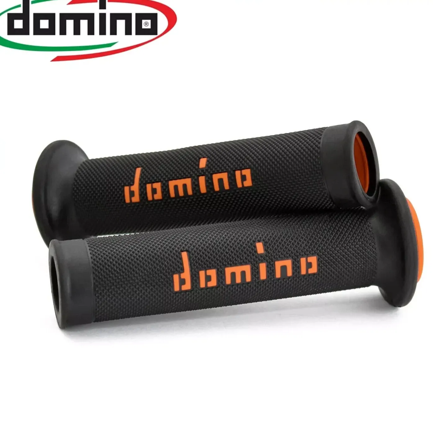 MANOPOLE DOMINO A010 MOTO SCOOTER STRADALI Nero Arancione ON ROAD RACING Forate