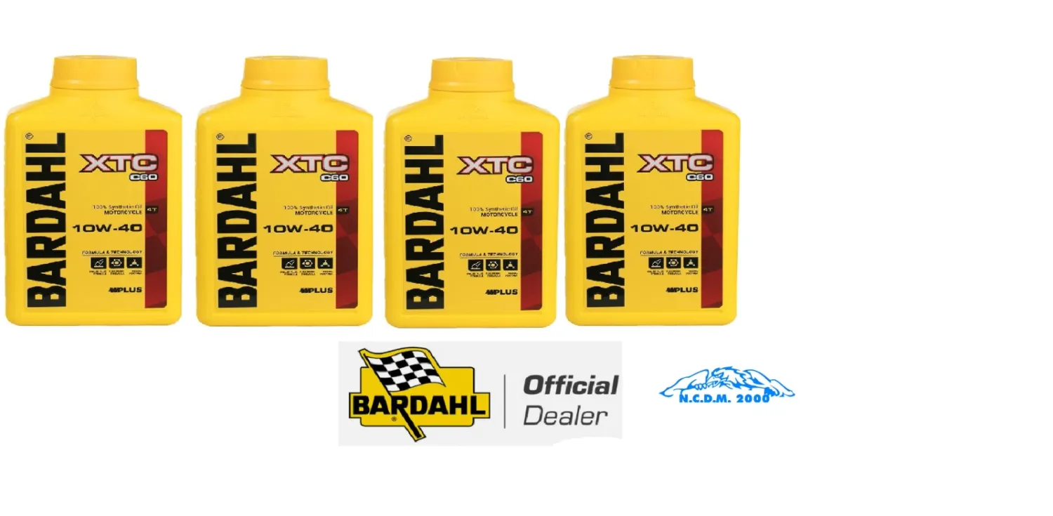4 Lt OLIO SINTETICO MOTO 4T BARDAHL XTC C60 10w40 JASO MA2 FULLERENE POLAR PLUS