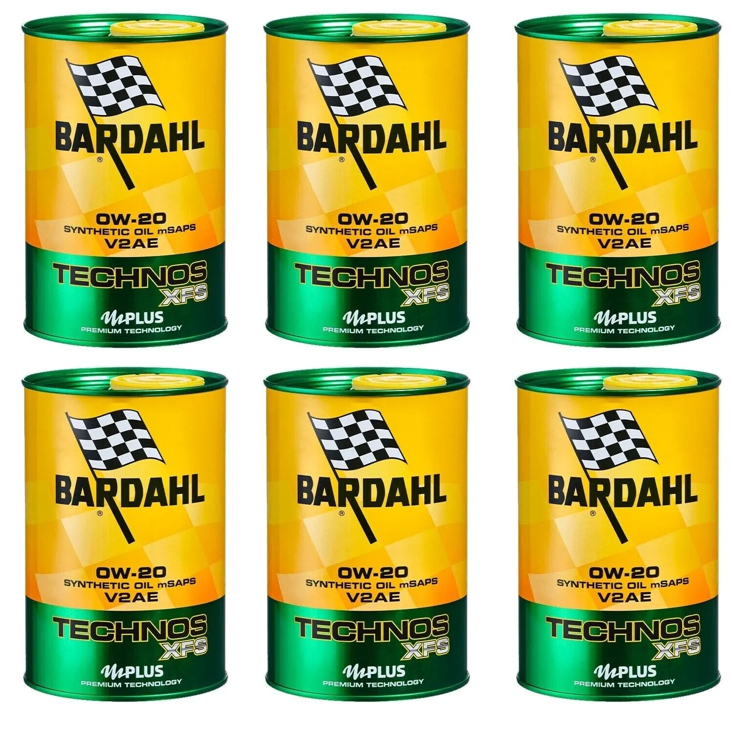 6 Litri Olio Motore Bardahl Technos XFS V2AE 0W20 ACEA C5 A1 B1 VCC RBSO-2AE