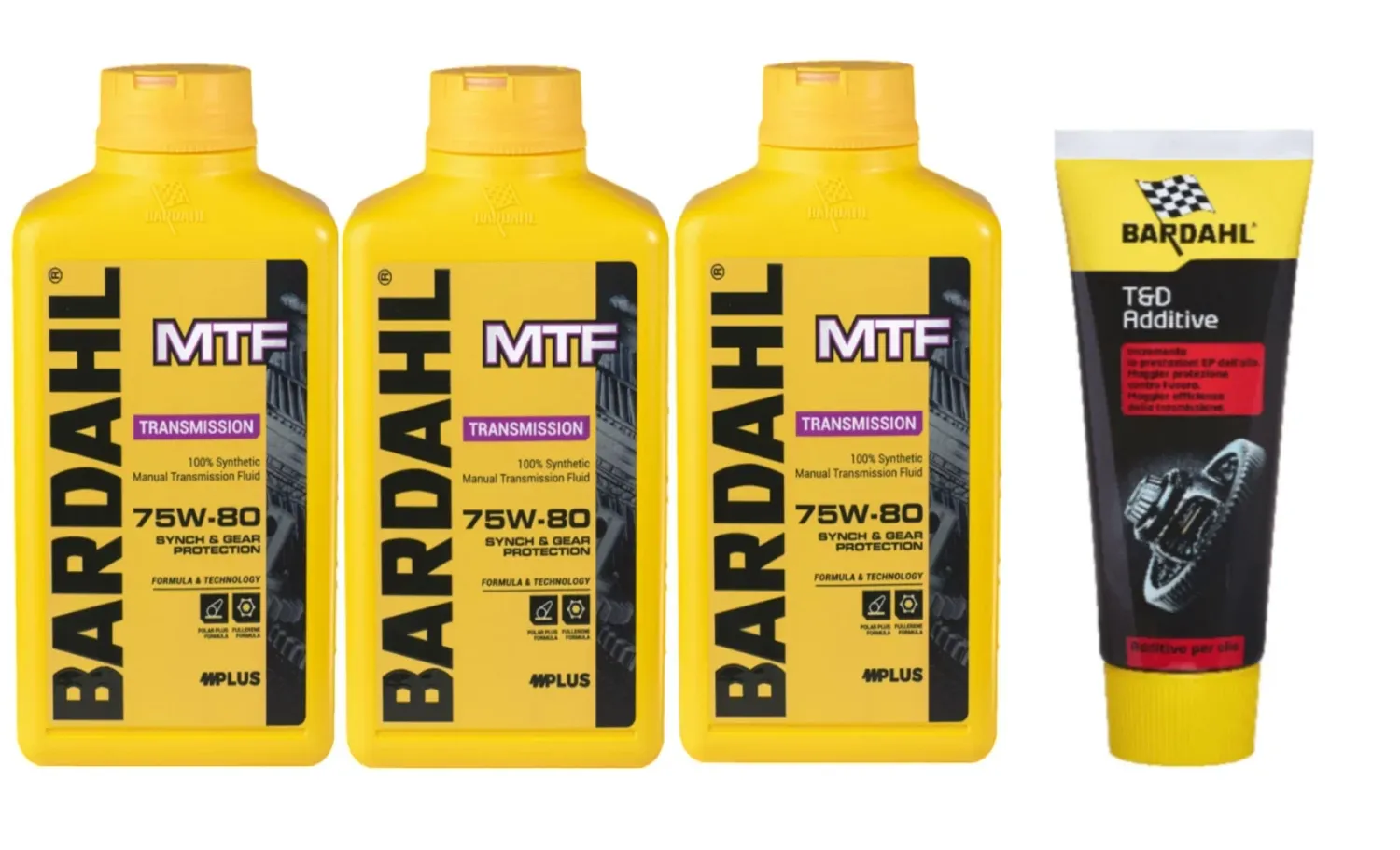 3 Lt New Bardahl MTF 75W80 GL4 Olio Trasmissioni Cambio Manuale + Additivo T&amp;D