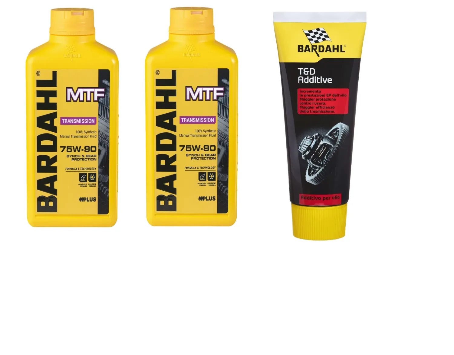 2 LT OLIO BARDAHL TRASMISSIONI CAMBIO MANUALE MTF 75W90 GL-4 + ADDITIVO T&amp;D