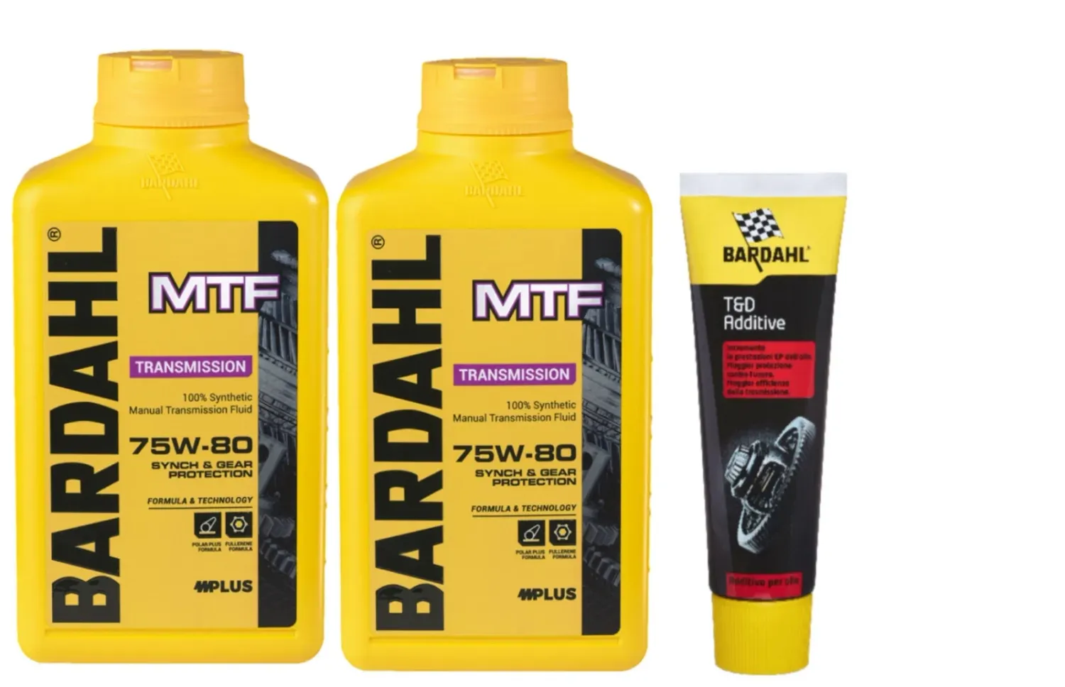 2 LT OLIO BARDAHL TRASMISSIONI CAMBIO MANUALE MTF 75W80 GL-4 + ADDITIVO T&amp;D