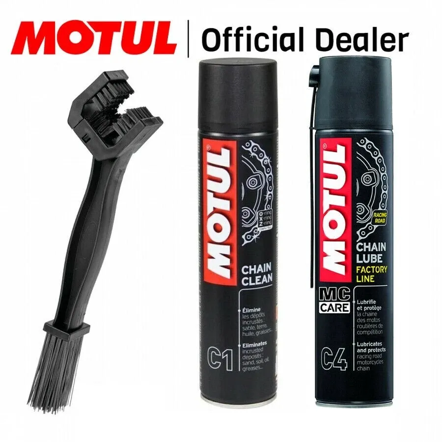 MOTUL KIT PULIZIA CATENA MOTO HUSQVARNA C1 CLEAN + GRASSO SPRAY LUBRIFICANTE