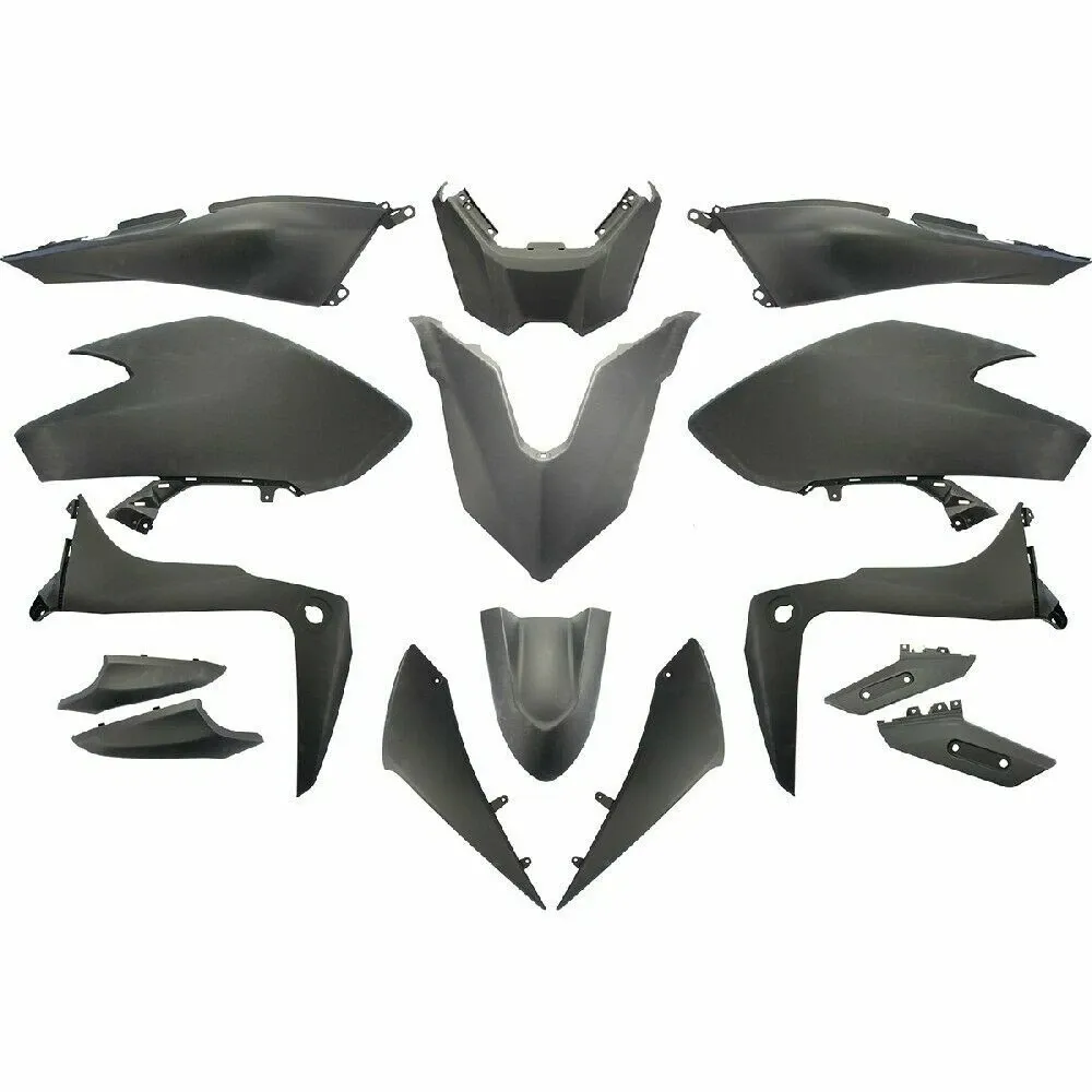 KIT 15 CARENE CARROZZERIA YAMAHA T-MAX 530 E D DX SX 2017-2018 2019 NERO OPACO