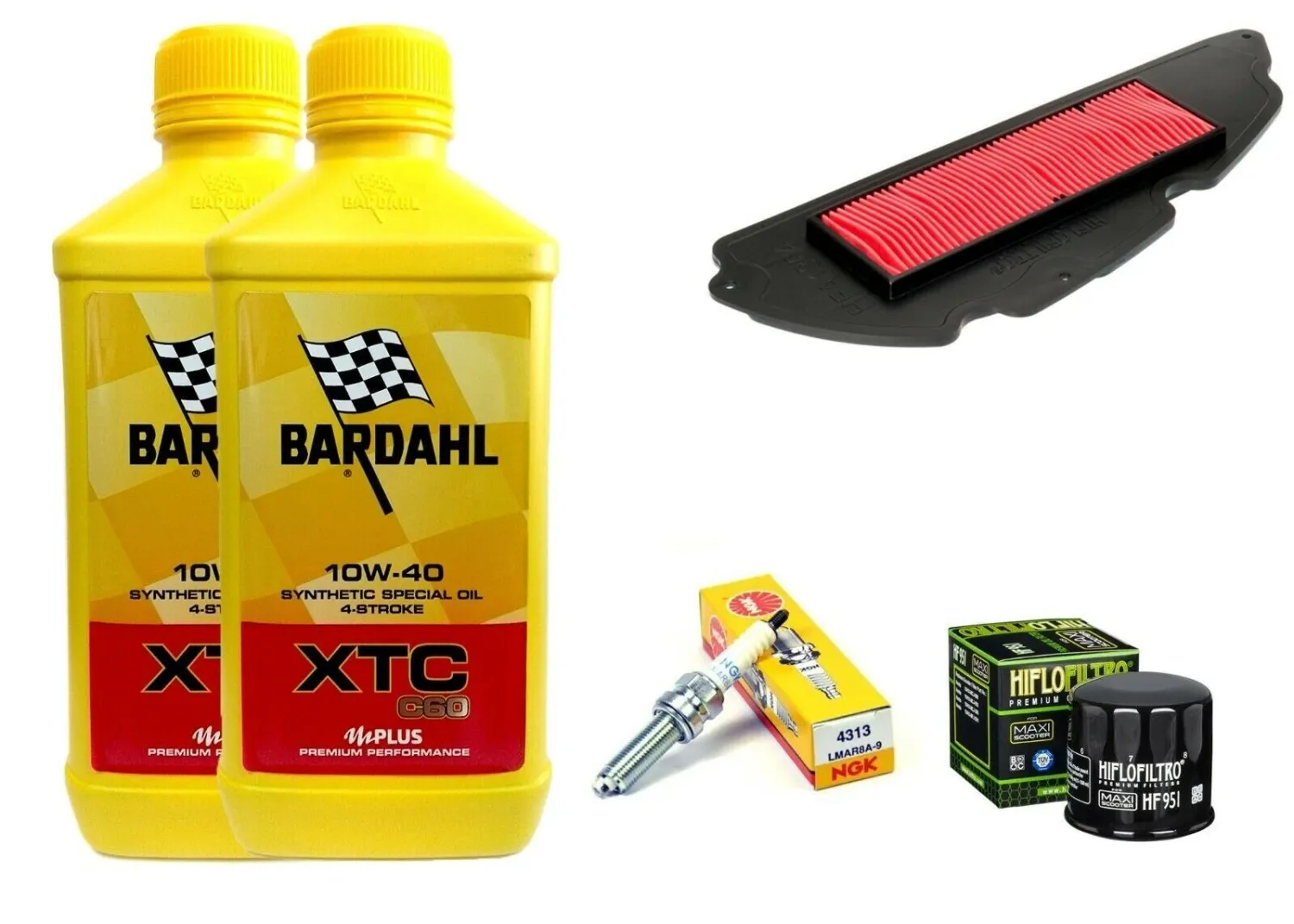 KIT/TAGLIANDO HONDA SH/300 OLIO XTC 10W40 CANDELA FILTRO OLIO E ARIA 2007 2020