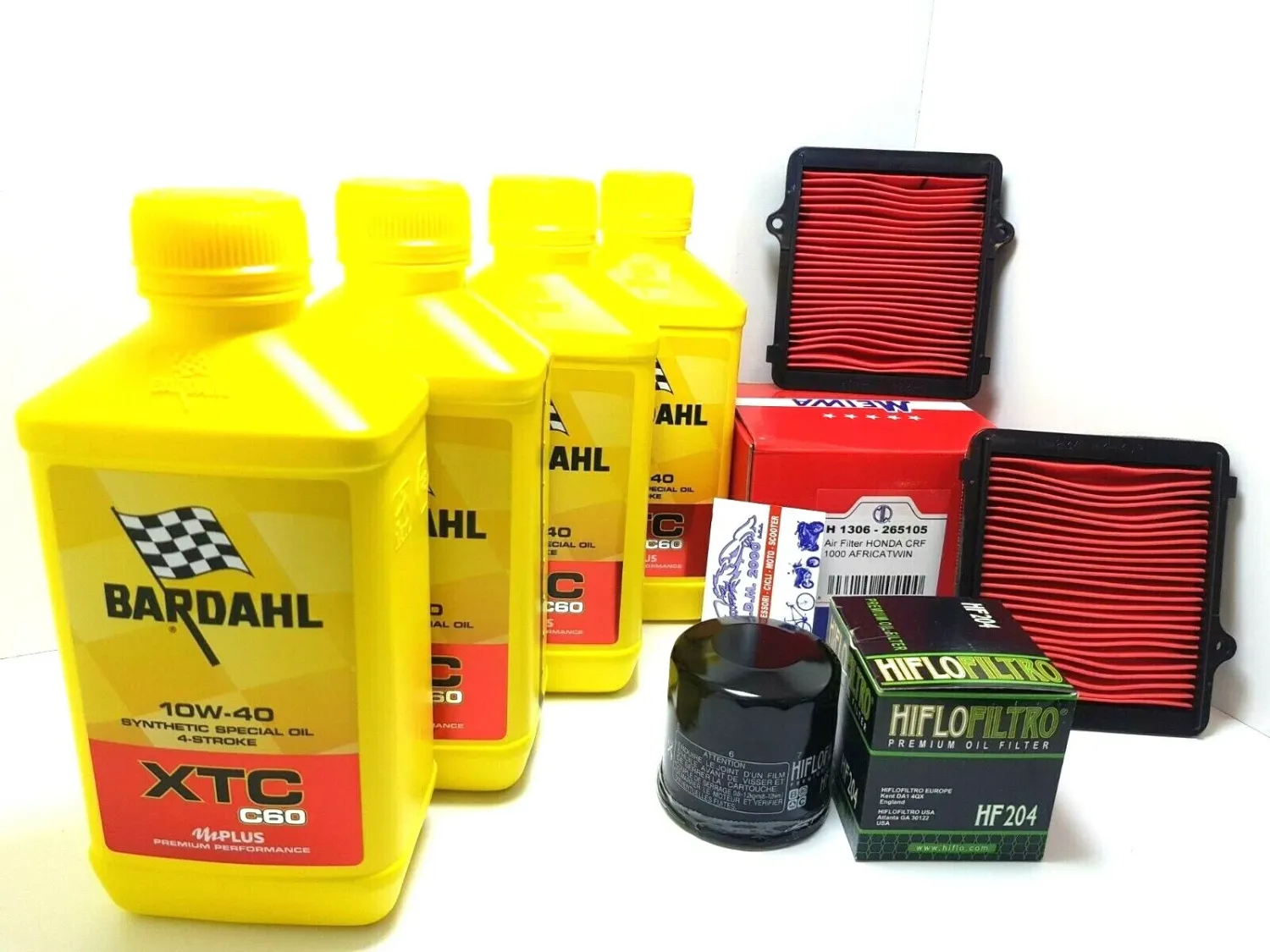 KIT TAGLIANDO OLIO BARDAHL 10W40 XTC 60 FILTRI ARIA HONDA AFRICA TWIN 1000 2018