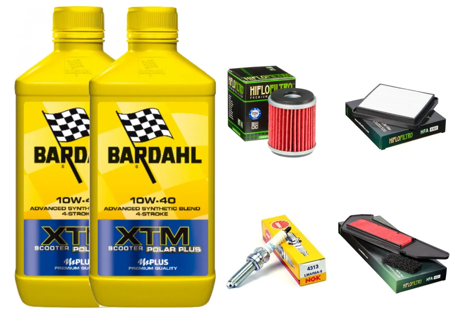 KIT/TAGLIANDO YAMAHA X-MAX 300 BARDAHL XTM 10W40 FILTRO OLIO ARIA CARTER CANDELA
