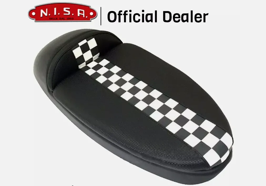 SELLA PER PIAGGIO VESPA 50 SPECIAL/125 ET3 NISA CUSCINI IN NEROVESPA A SCACCHI C