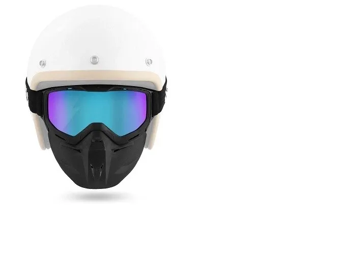 448401B OCCHIALI CROSS MASCHERA MOTO NOEND + PROTEZIONE VISO (LENTE IRIDIUM)
