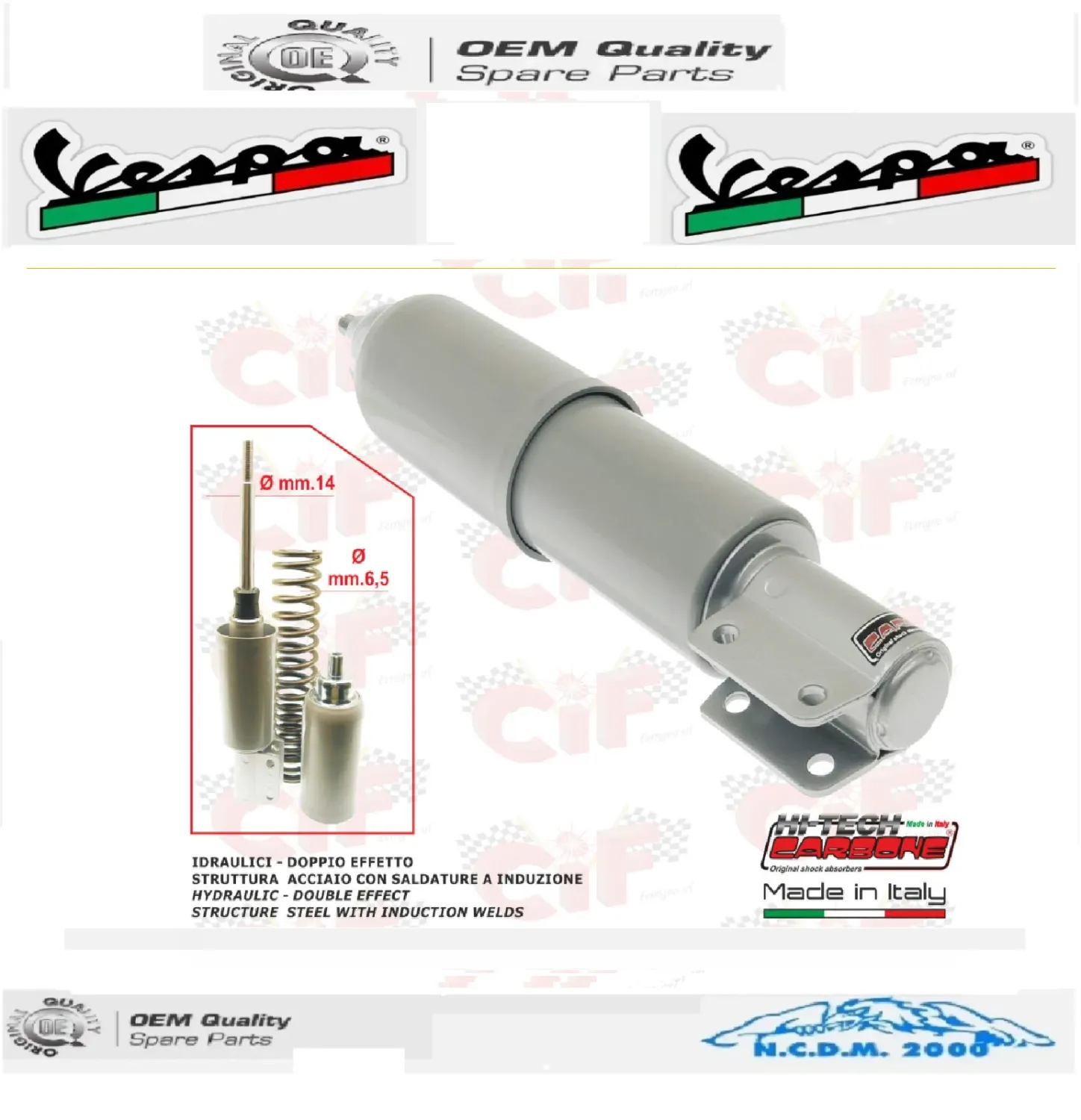 AMMORTIZZATORE ANTERIORE CARBONE ORIGINALE PER PIAGGIO VESPA PX 125-150-200