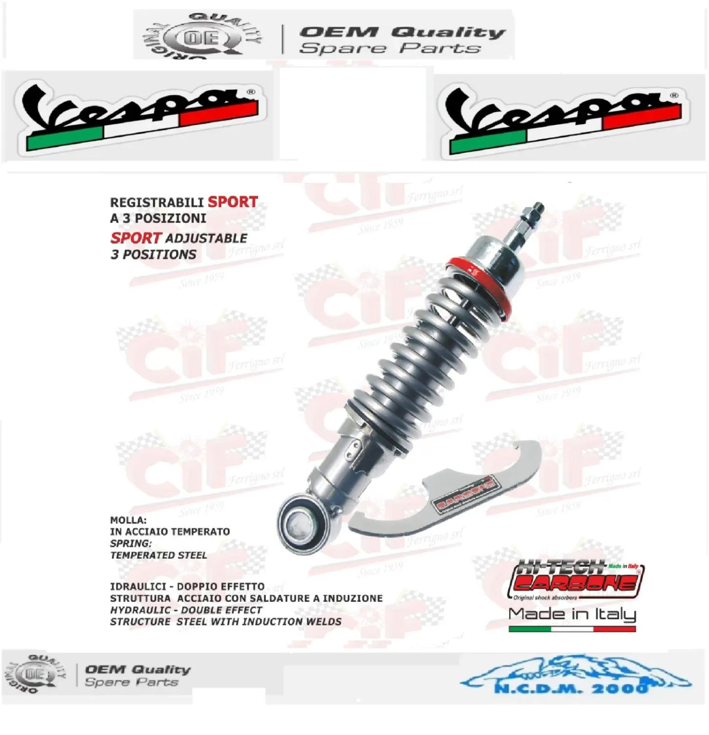 AMMORTIZZATORE ANTERIORE SPORT GRIGIO VESPA 50 SPECIAL PRIMAVERA ET3 PK 50 S