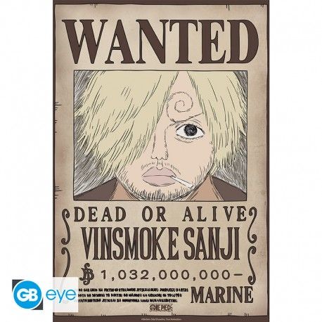 Plakat - ONE PIECE - 52/38 cm - Wanted Sanji