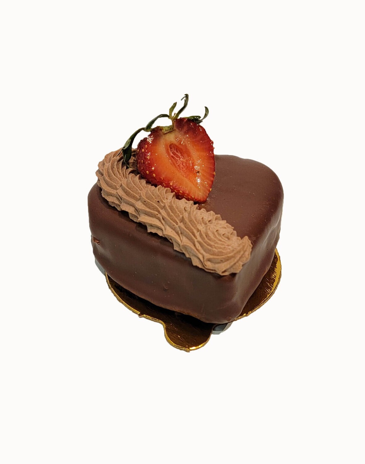 Heart Shaped Strawberry Chocolate Cake