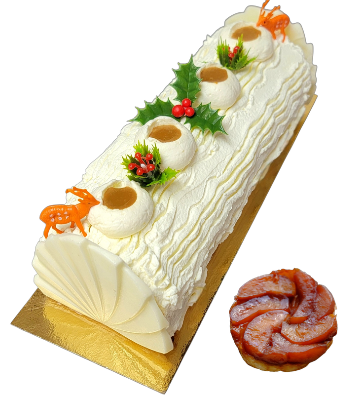 VANILLA APPLE TATIN BÛCHE DE NOËL