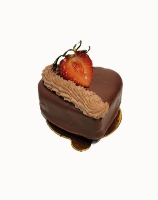 Heart Shaped Strawberry Chocolate Cake