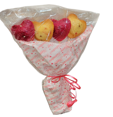 Bouquet of 4 Heart Shaped Madeleines