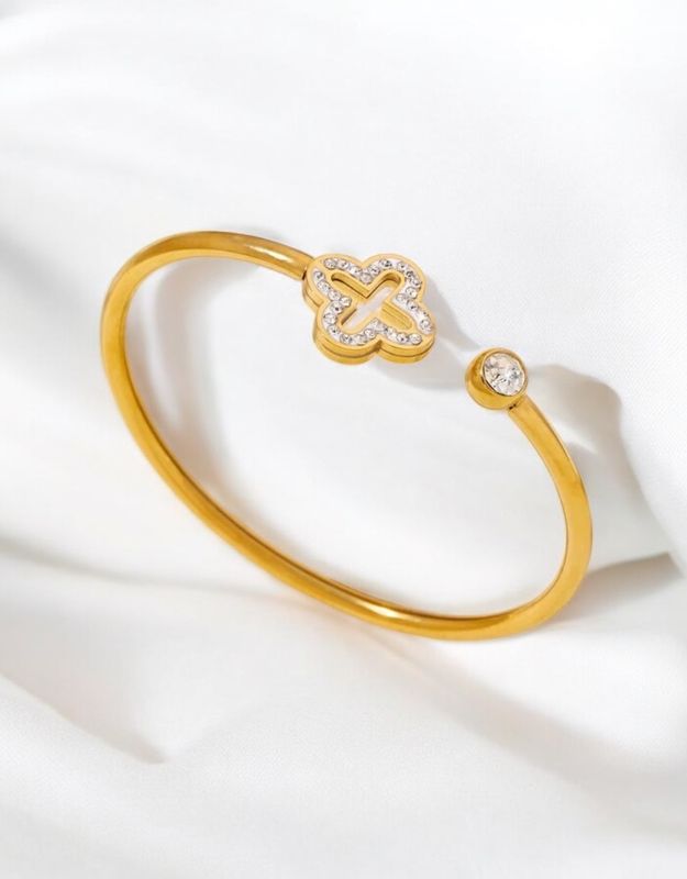 Fyrklöver Armband rostfritt stål