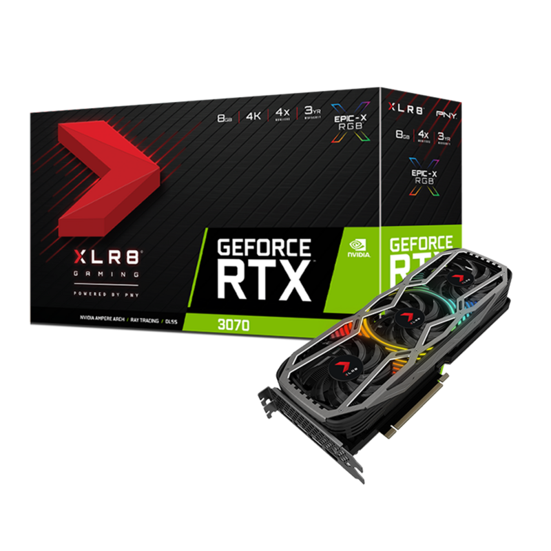 PNY RTX3070 8GB DDR6 XLR8 Epic-X Bl. Box