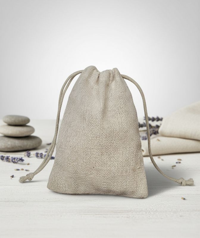 Drawstring Pouch Burlap 8x10cm (at least 10 pieces)