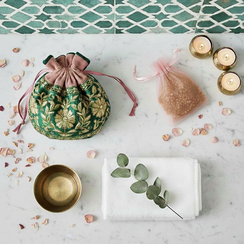 Fig Fragrance Powder in a handmade silk sachet.                                                                                                                                                                        (Min. 5 pieces Assorted)