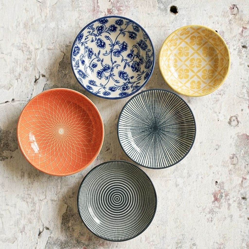 Bowl 10 cm assorted (6 pieces)