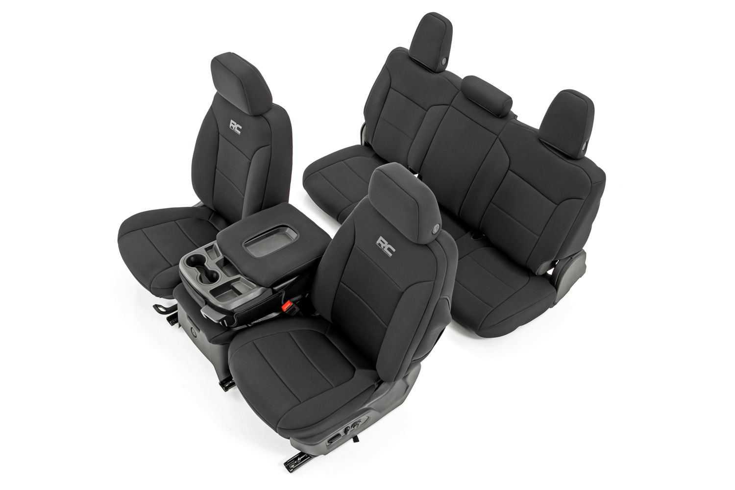 2019-2025 Chevy Silverado 1500/ GMC Sierra 1500 1st and 2nd Row without Back Seat Storage and Cup Holder- Seat Covers