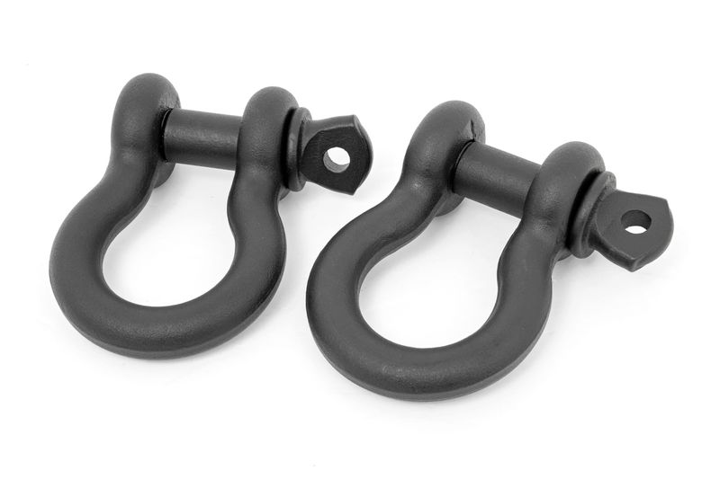 D Ring Shackles- Pair with 3/4" Pin- Black