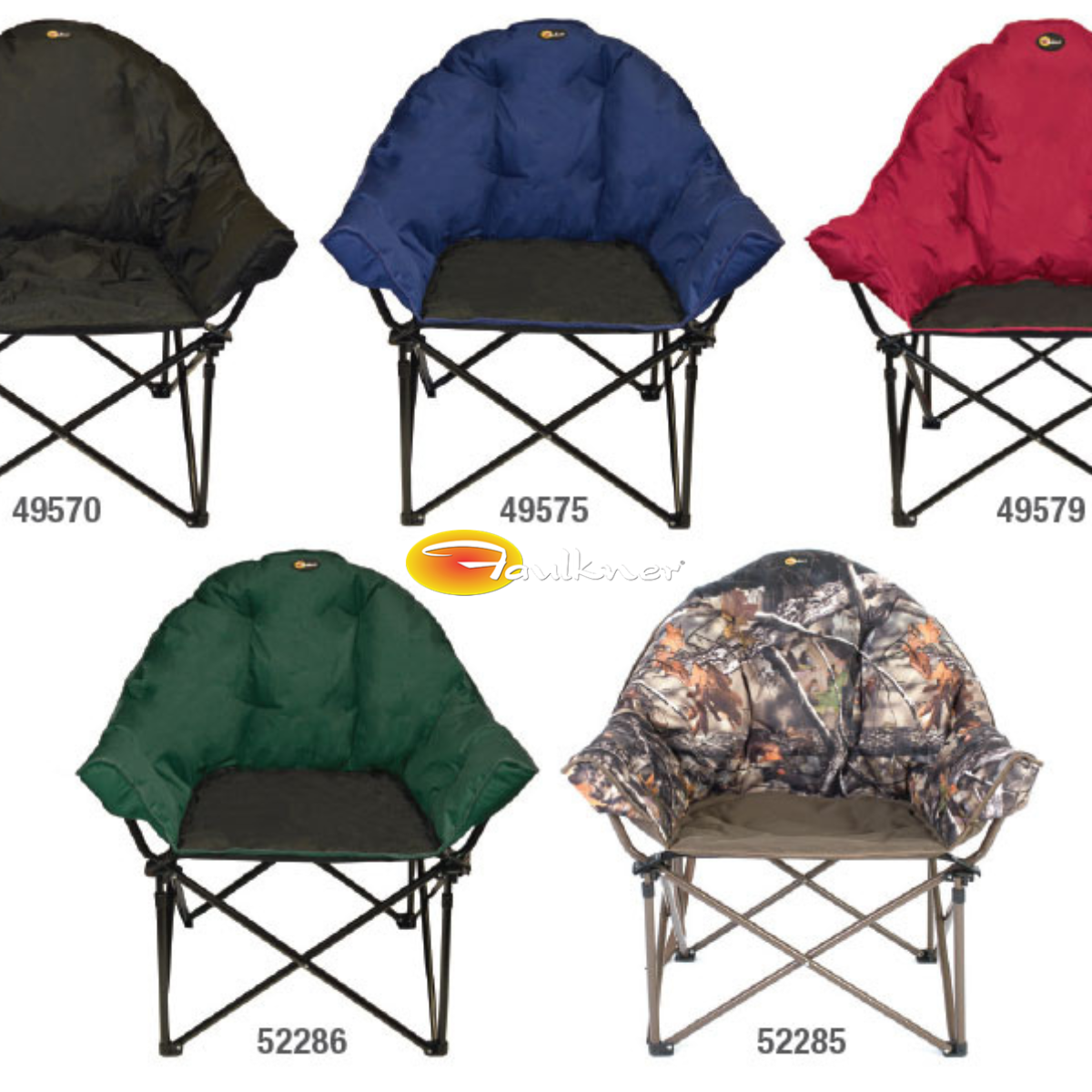 Take A Seat With Faulkner Chairs- Get your Camping Season Started- Call to get your order placed today!