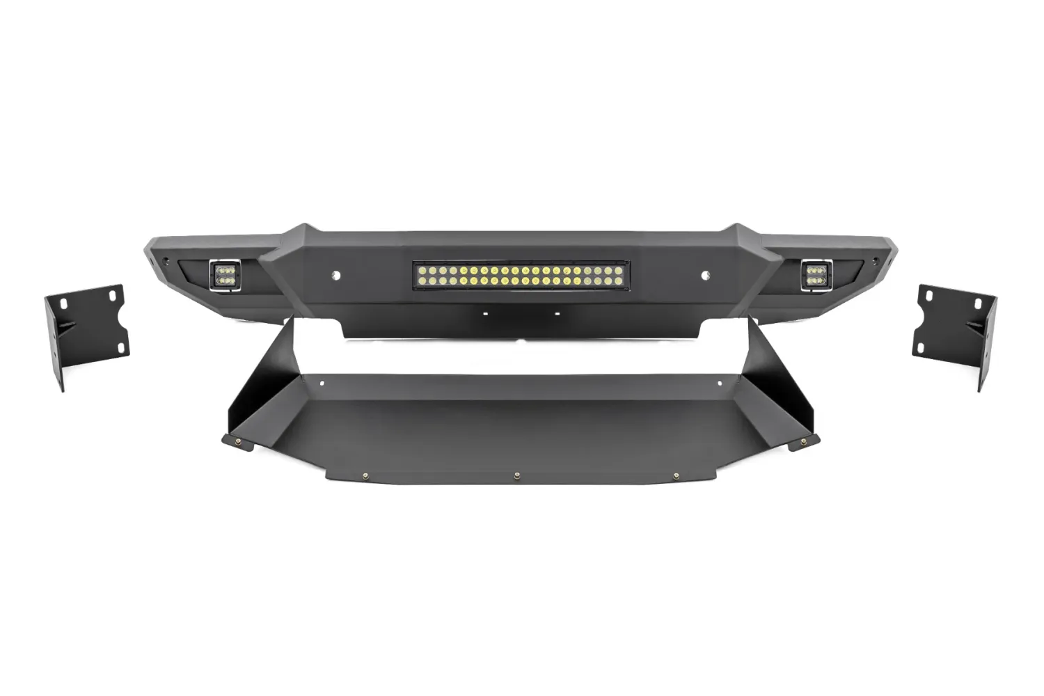 LED Lights &amp; Skid Plate | Ram 1500 (19-24)- High Clearance Front Bumper (With or without tow hooks)