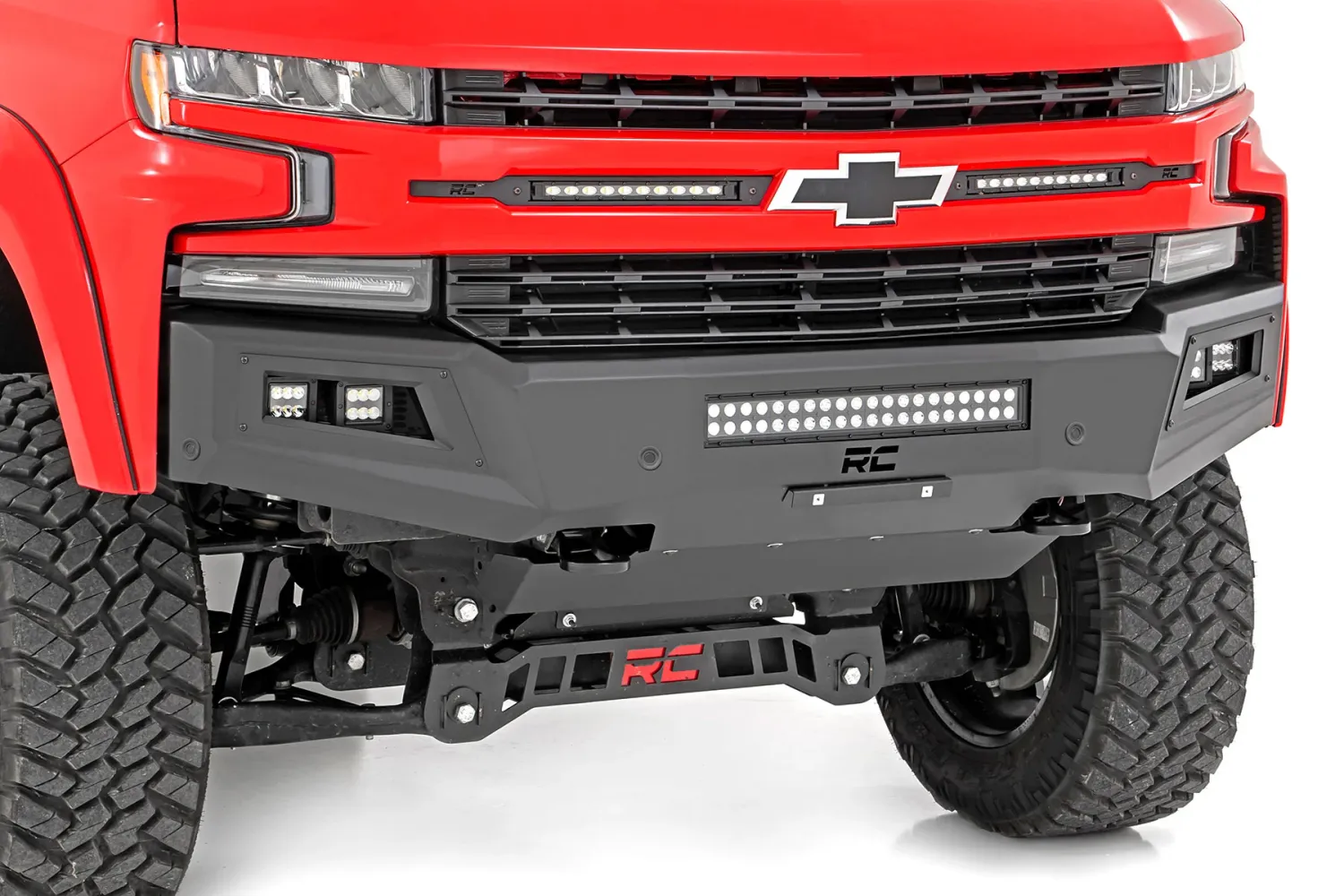 LED Lights &amp; Skid Plate | Chevy Silverado 1500 (19-22)- High Clearance Front Bumper