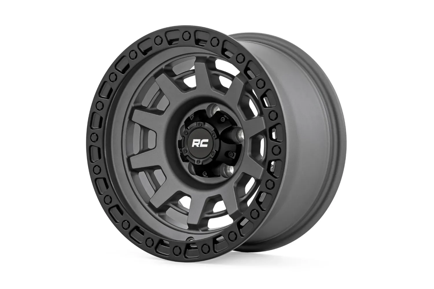 Rough Country 85 Series Wheel One-Piece - Gunmetal Gray/Black | 15x8 | 5x4.5 | -19mm