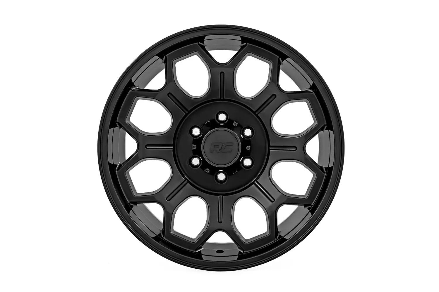 Rough Country 77 Series Wheel One-Piece | Semi Gloss Black | 20x10 | 6x135 | -25mm