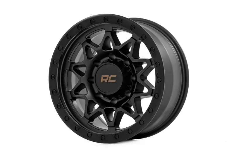 Rough Country 78 Series Wheel Simulated Beadlock | Black | 18x9 | 8x170 | -12mm