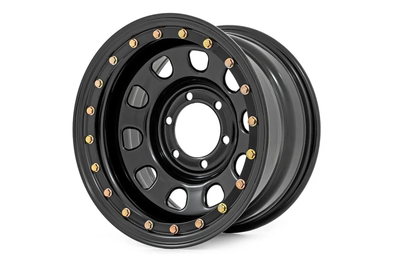 Steel Simulated Bead Lock Wheel Black | 15x10 | 5x4.5 | 3.30 Bore | -39