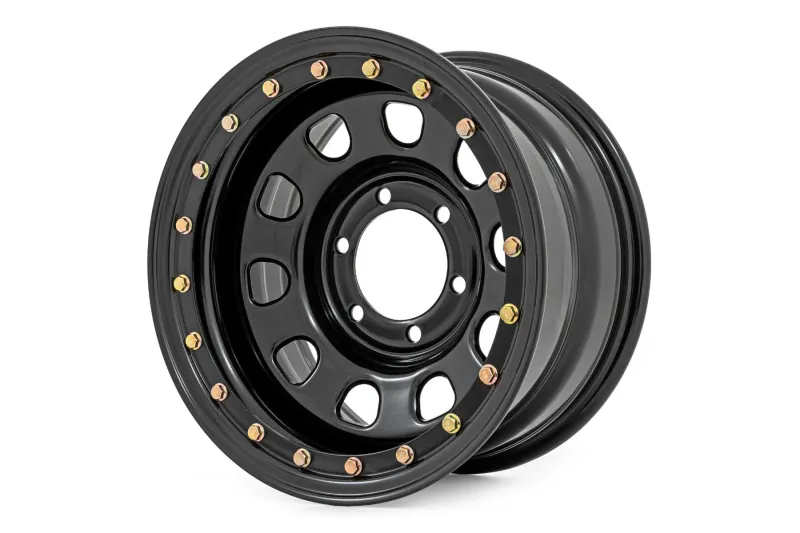 Steel Simulated Bead Lock Wheel Black | 17x9 | 6x5.5 | 4.25 Bore | -12