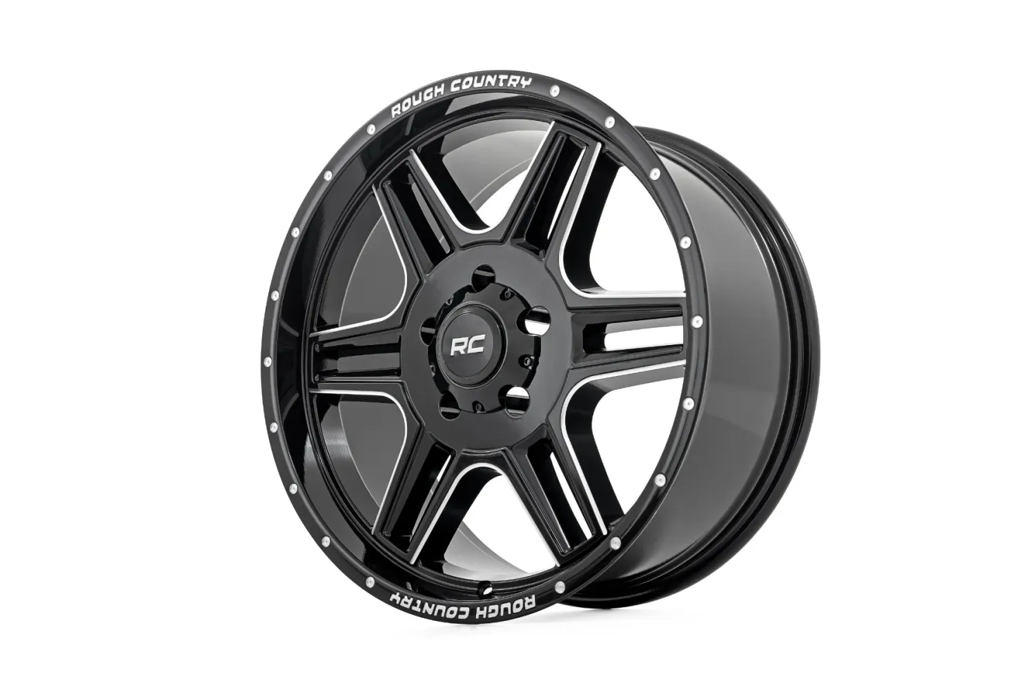 Rough Country 92 Series Wheel Machined One-Piece | Gloss Black | 18x9 | 5x5 | +0mm