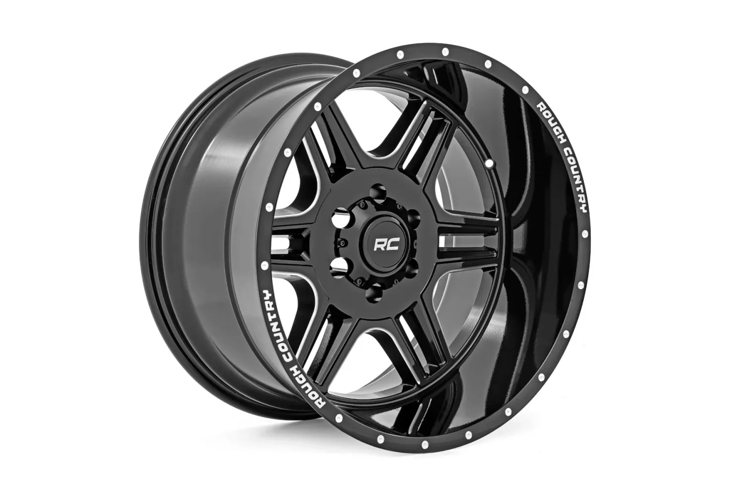Rough Country 92 Series Wheel Machined One-Piece | Gloss Black | 20x9 | 5x5.5 | +0mm