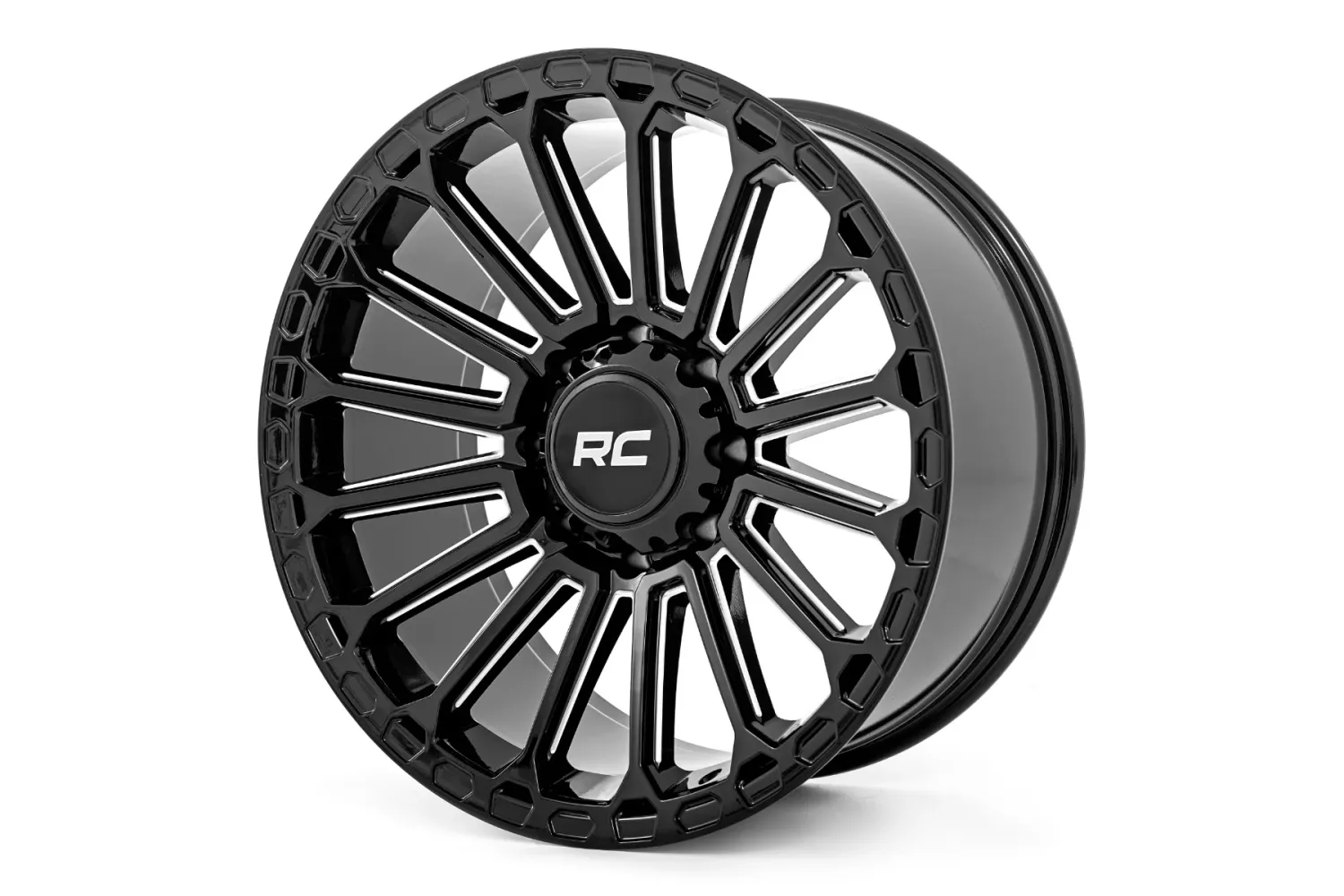 Rough Country 97 Series Wheel One-Piece | Gloss Black | 20x10 | 8x170 | -19mm