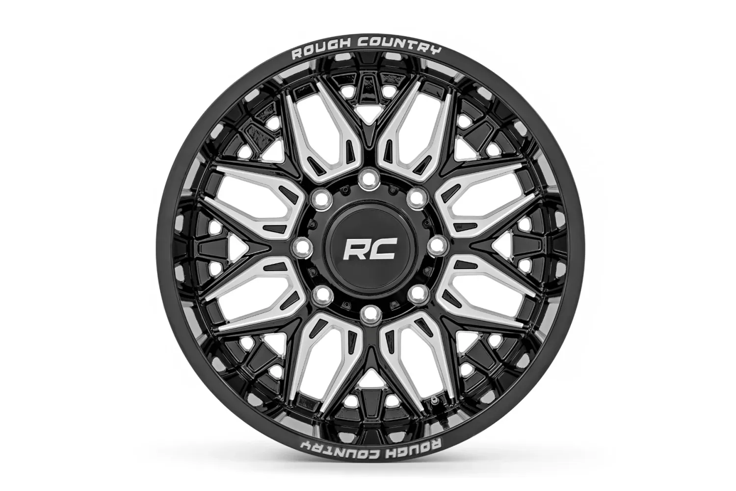 Rough Country 86 Series Wheel One-Piece | Gloss Black | 20x10 | 5x5 | -19mm