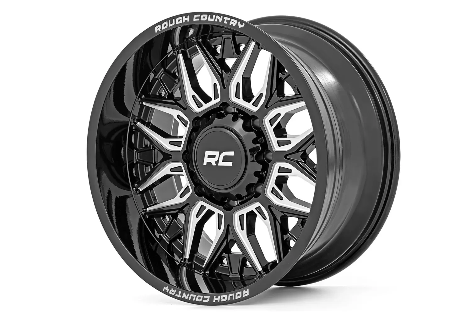 Rough Country 86 Series Wheel One-Piece | Gloss Black | 20x10 | 8x170 | -19mm