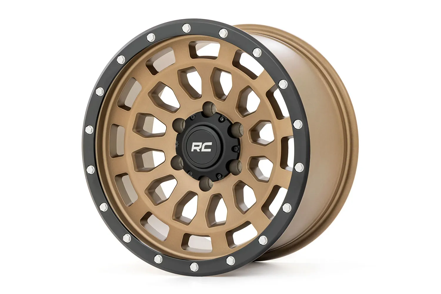 Rough Country 87 Series Wheel Simulated Beadlock | Bronze/Black | 17x8.5 | 5x5 | +0mm