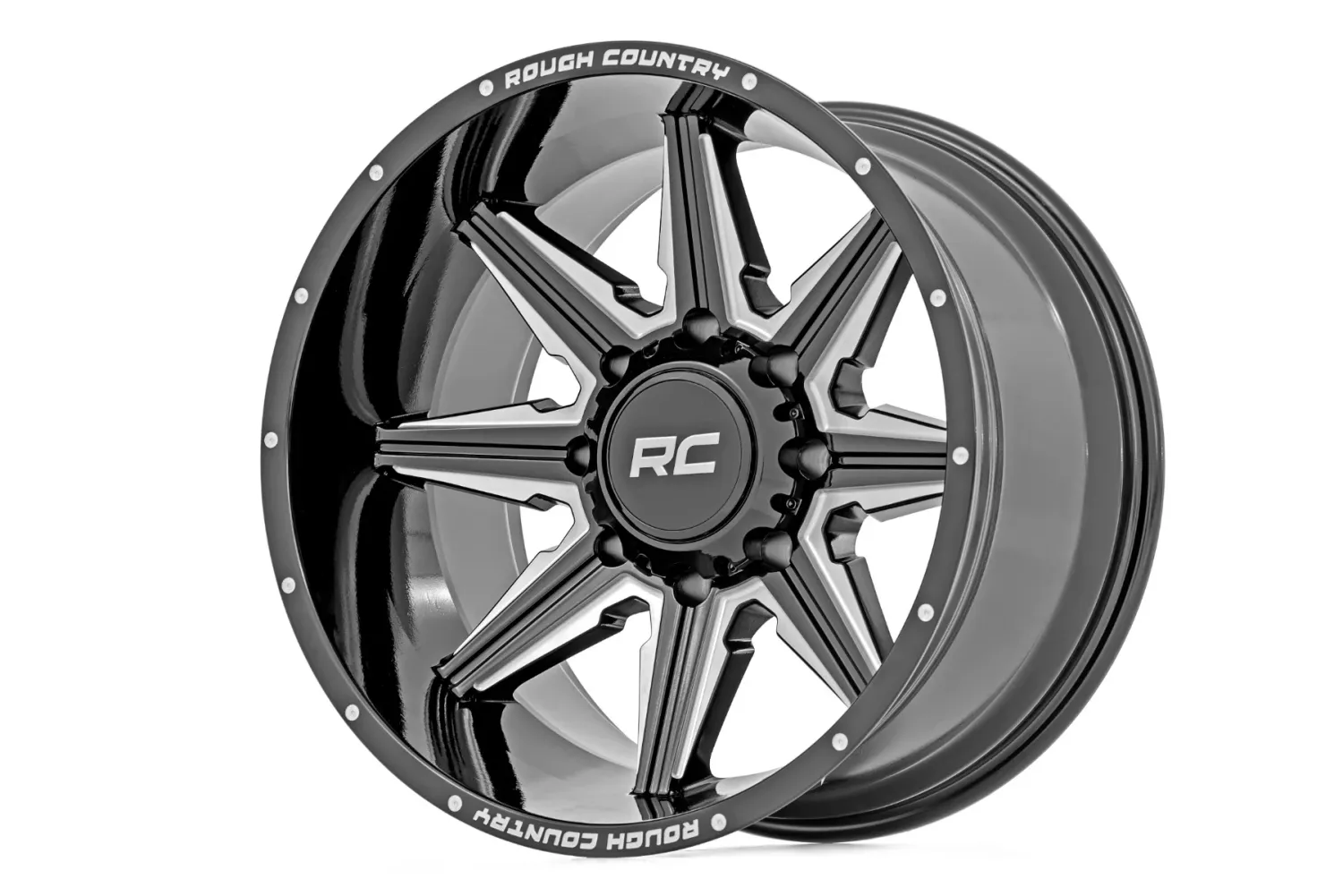 Rough Country 91M Series Wheel One-Piece | Gloss Black | 20x12 | 6x5.5 | -44mm