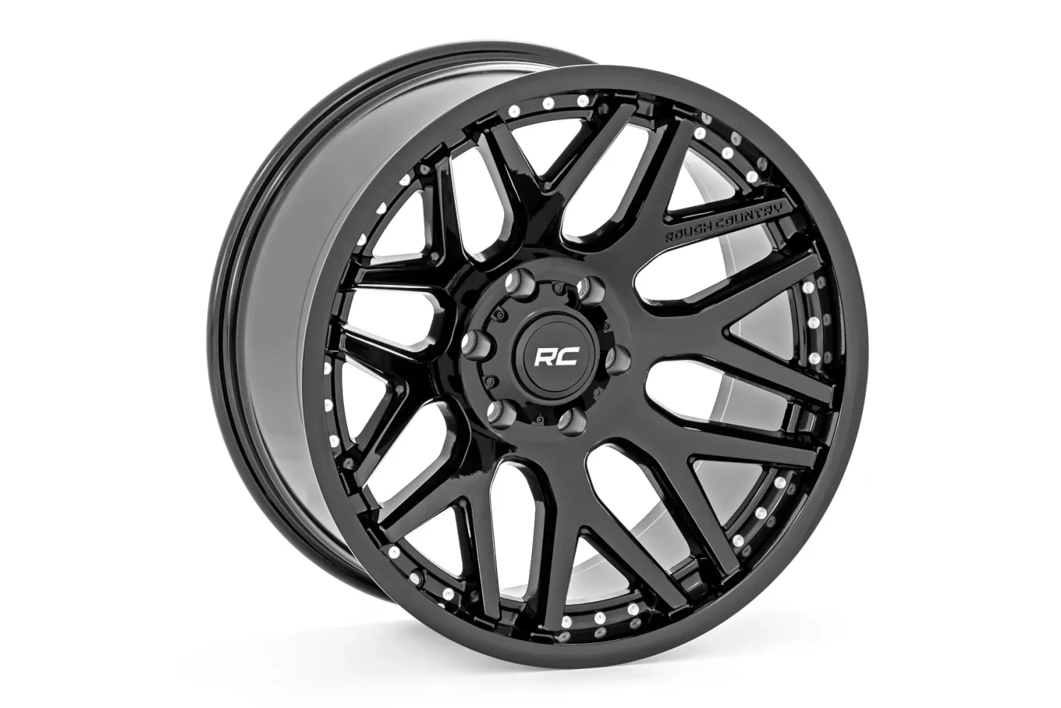 Rough Country 95 Series Wheel One-Piece | Gloss Black | 22x10 | 6x135 | -19mm