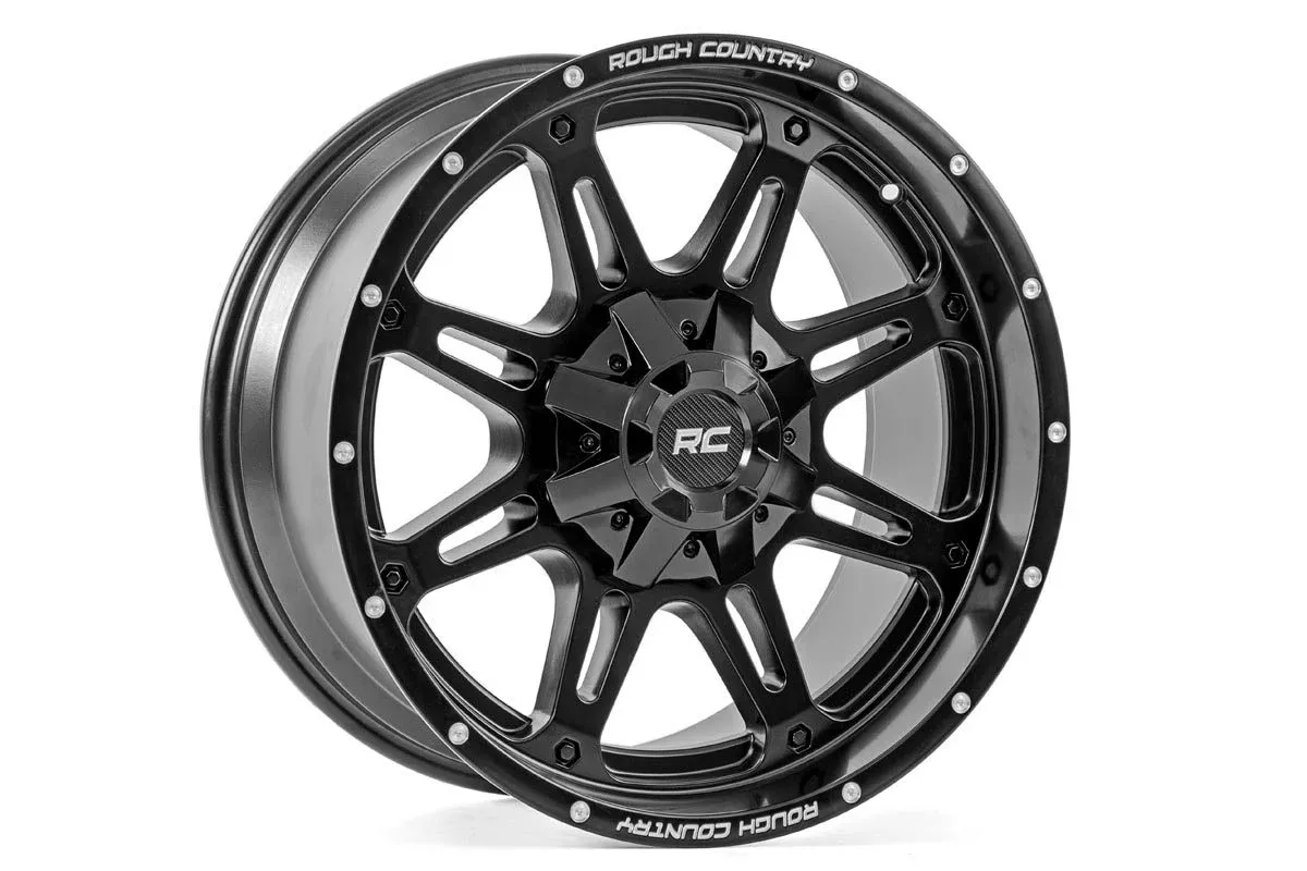 Rough Country 94 Series Wheel One-Piece | Matte Black | 20x10 | 6x5.5/6x135 | -18mm
