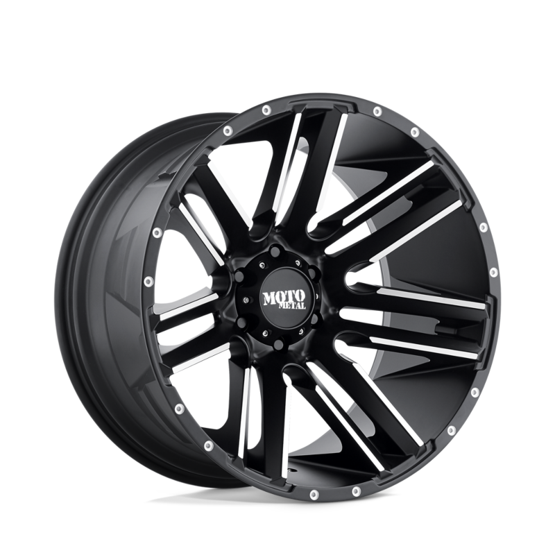 Moto Metal- MO978 20X10 6X135 S-BLK MACH -24MM (Sold Individually)